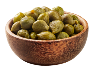 capers isolated on white background, cutout 