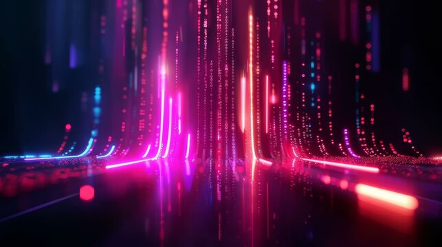 Glowing binary code background