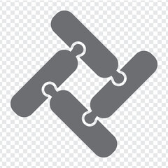 Simple icon puzzle in gray. Simple icon puzzle of the four elements  on transparent background for your web site design, app, UI. EPS10.