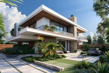 Fototapeta premium Modern Contemporary House Exterior Design