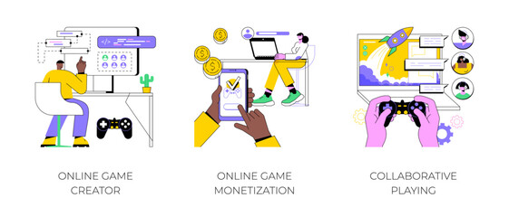 Fototapeta premium Game platform isolated cartoon vector illustrations.