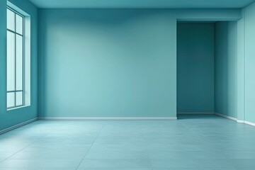 Fototapeta premium Empty Room with a Window and a Doorway