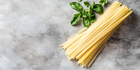 Rustic Italian Spaghetti on Dark Slate Surface