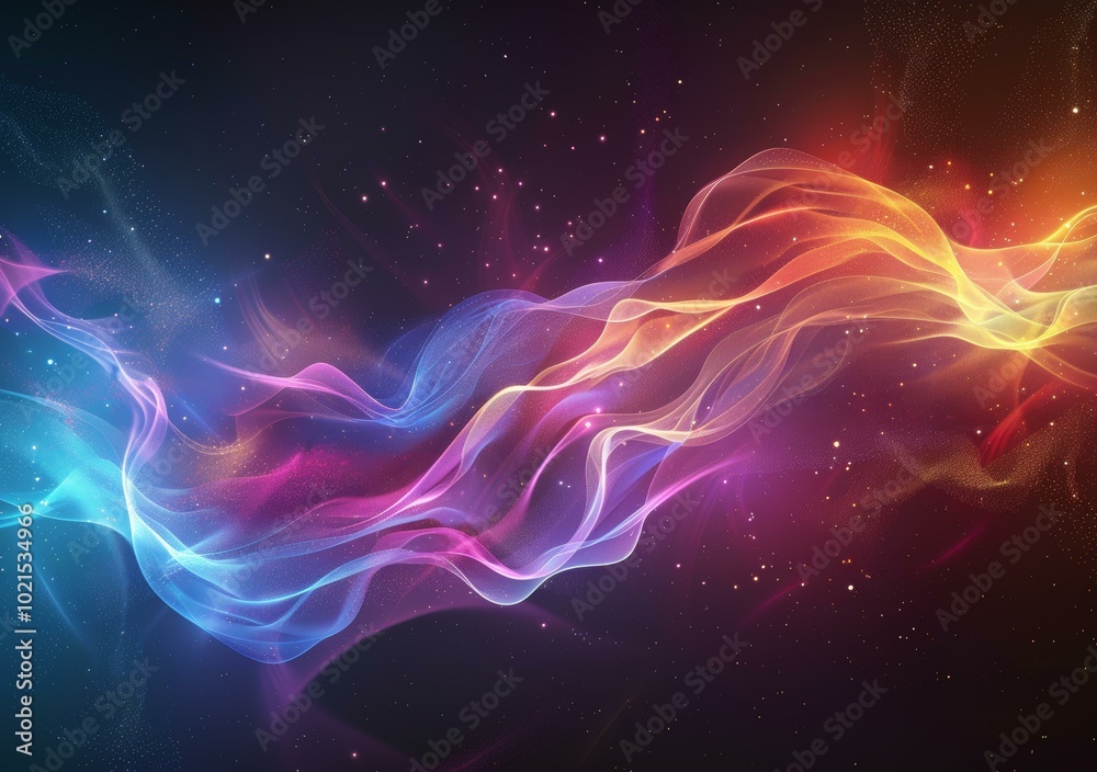 Canvas Prints Abstract Colorful Flowing Lines in Space