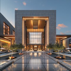 Modern Architectural Design Luxury Hotel Entrance