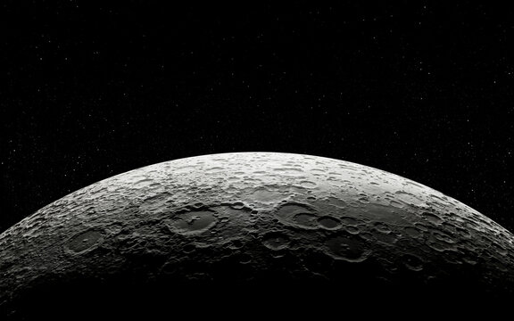 Full moon on night black sky with stars in the background, moon isolated on night sky - Powered by Adobe