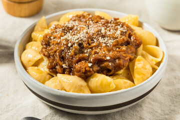 Homemade BBQ Pulled Pork Macaroni and Cheese