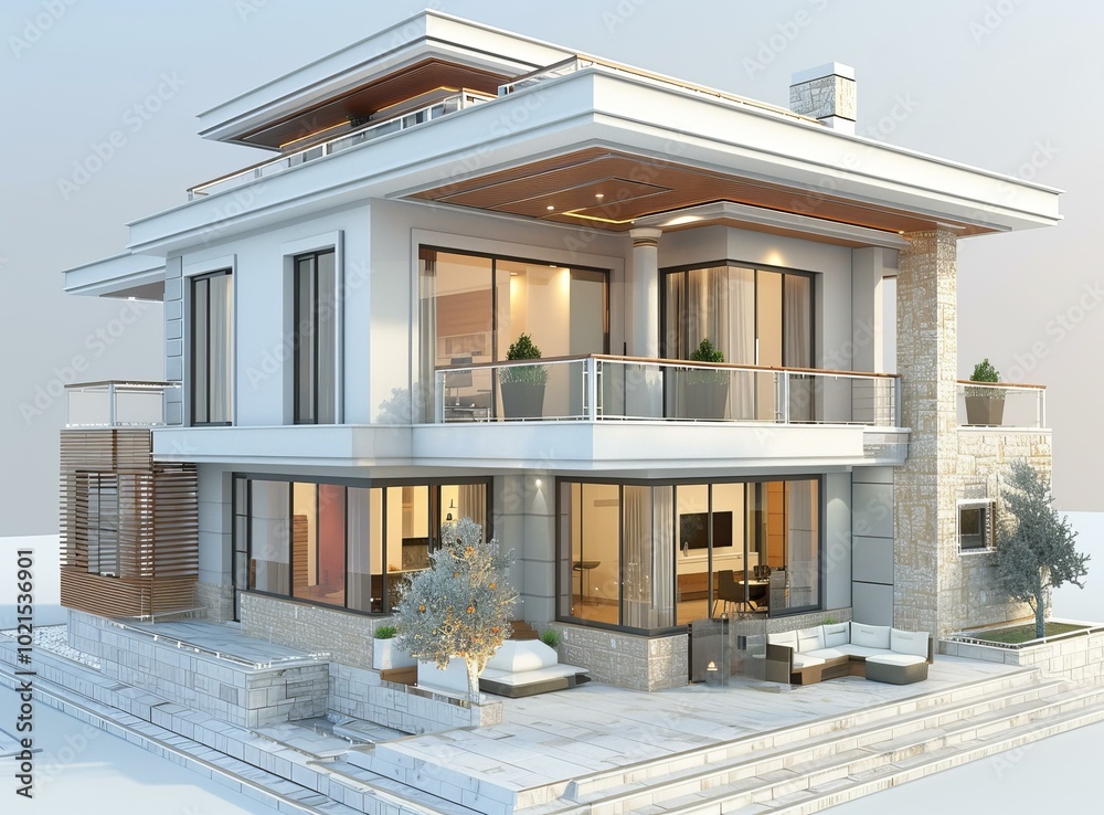 Poster Modern Luxury Villa Exterior Design