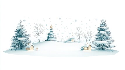 Fototapeta premium Serene Winter Scene with Christmas Decor
