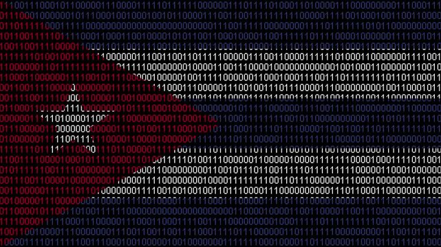 Binary code on flag of Cuba. Program source code or Hacker concept on Cuban flag. Cuba digital technology security, hacking or programming