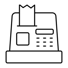 Cashier Machine Vector Line Icon Design