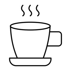 Coffee Cup Vector Line Icon Design