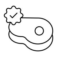 Halal Food Vector Line Icon Design