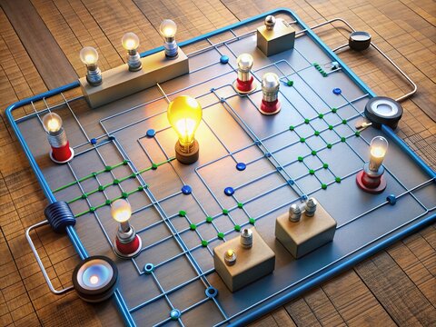 Simple Series Parallel Circuit Diagram for Electrical Engineering Education and Circuit Design Study