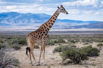 Obraz premium Glitch Effect of Giraffe