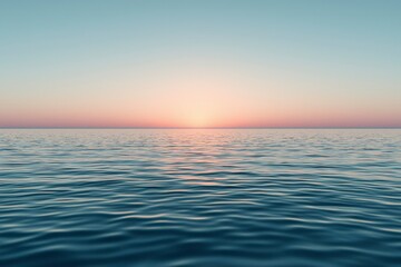 Fototapeta premium Gentle Waves Reflecting a Pink and Blue Sunset