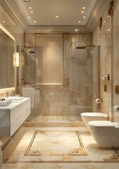 Luxury Bathroom Interior Design Illustration
