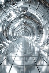 Fototapeta premium Abstract Futuristic Metallic Tunnel