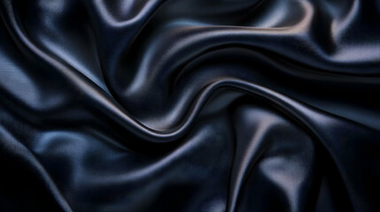 Obraz premium Abstract Blue Fabric Background Texture - Wavy, Smooth, Draped Design