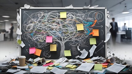 chaotic decision tree, poor complex messy management or structure, and convoluted business process