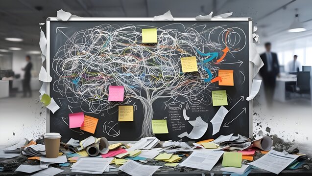 chaotic decision tree, poor complex messy management or structure, and convoluted business process