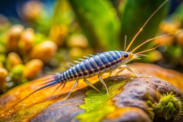 Striped Silverfish in Natural Habitat: Unique Insect with Distinctive Patterns and Characteristics for Nature