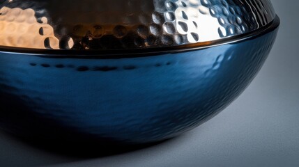 Hammered copper texture on spherical object for artistic and industrial design