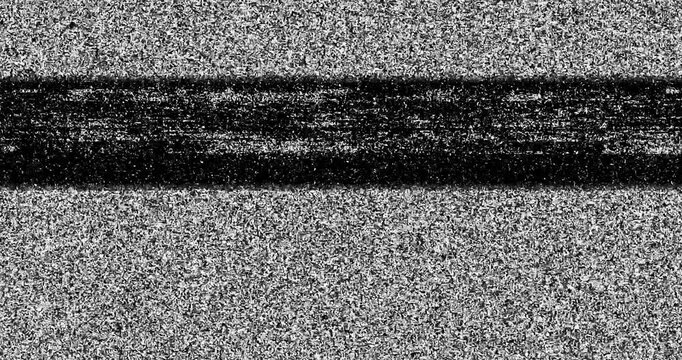 Old Retro TV - Static tv black and white noise caused by bad signal reception