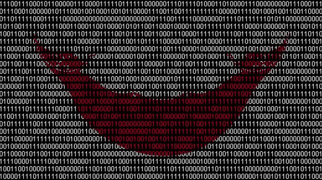 Binary code on flag of Easter Island Rapa Nui. Program source code or Hacker concept on Rapa Nui flag. Easter Island digital technology security, hacking or programming