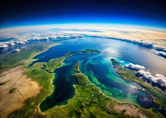Stunning Aerial View of Great Lakes Captured from Space Showcasing Natural Beauty and Geography