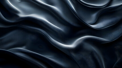 Obraz premium Abstract Dark Blue Fabric Background - Abstract Texture, Wavy Pattern, Smooth Material