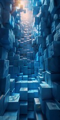 Obraz premium Blue Sci-Fi Corridor