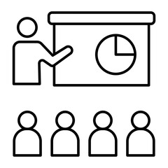 Coaching Vector Line Icon Design