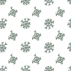 Vector illustration. Christmas and New Year seamless pattern. Snowflakes and flakes, falling snow. Scandinavian ornament. Abstract wallpaper. Snow pattern for advertising and typographic products. 