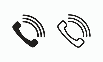 Phone icon set, Telephone call sign, Contact us symbol, Call icon vector.
