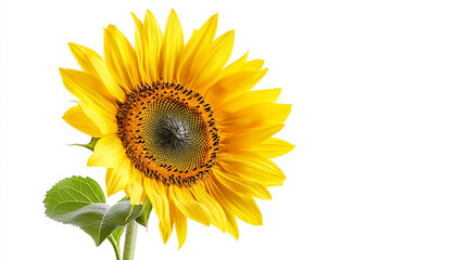 Obraz premium Bright sunflower blooms in full glory against a plain white background during daytime