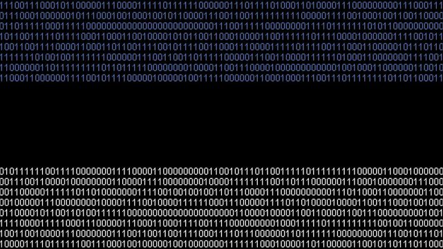 Binary code on flag of Estonia. Program source code or Hacker concept on Estonian flag. Estonia digital technology security, hacking or programming