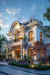 Fototapeta premium Luxury European Style Mansion Exterior