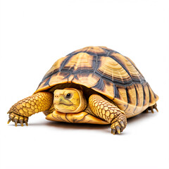 Obraz premium yellow and black tortoise shell on white background