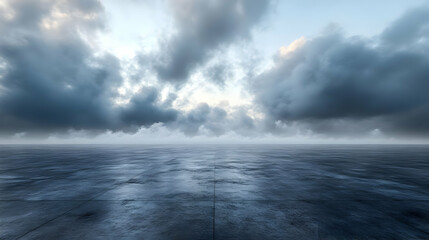 Obraz premium Dark Cloudy Sky with Foggy Ground 3D Illustration