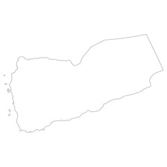 Yemen map. Map of Yemen in white color