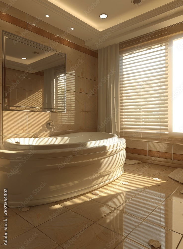 Poster Luxury Bathroom Interior Design Illustration