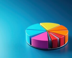 Obraz premium 3D pie chart of a fixed income fund with bond allocations, diversified portfolio, reliable performance
