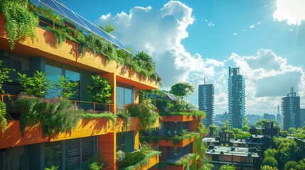 Obraz premium Green Architecture and Vertical Gardens for Sustainable Cities