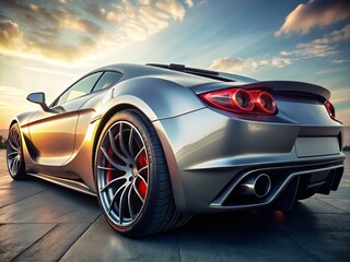 Stunning close-up view of a high-performance sports car's rear design showcasing sleek lines and details