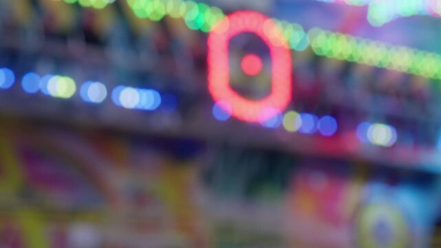 Blurry Bokeh image from lights from an fun fair