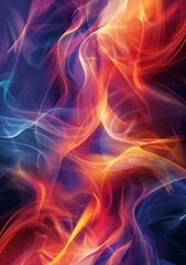 Fototapeta premium Abstract Colorful Flowing Flames Design