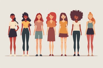 Fototapeta premium A group of diverse women of different ethnicities and ages