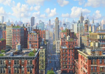Fototapeta premium Cityscape of New York City Illustration