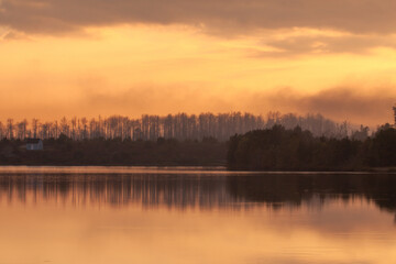 Fototapeta premium Sunset over Unnamed Michigan Lake 2